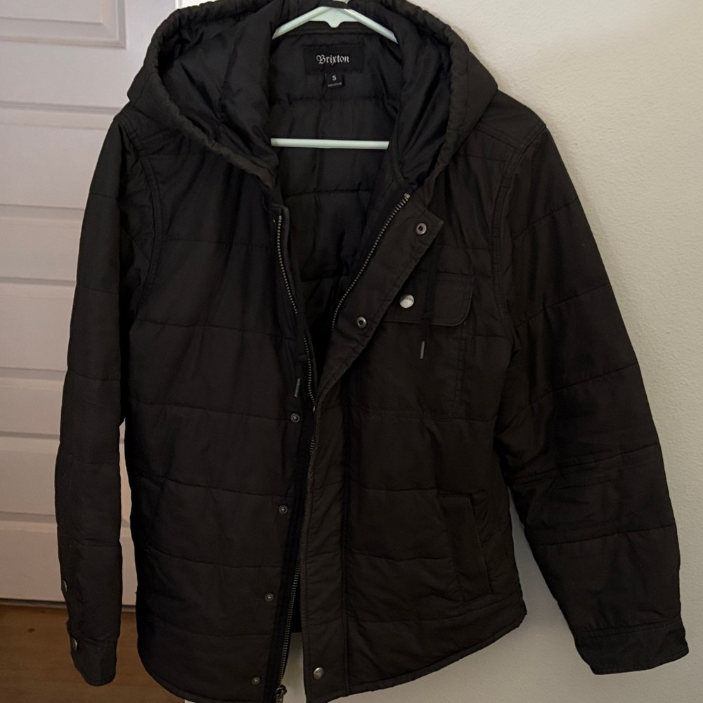 Brixton Men's Black Hooded Puffer Jacket
